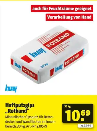 Hagebau Knauf haftputzgips rotband Angebot