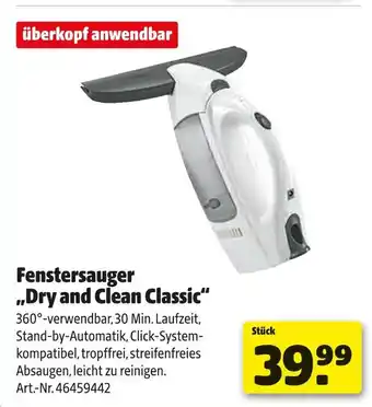 Hagebau Leifheit fenstersauger dry and clean classic Angebot