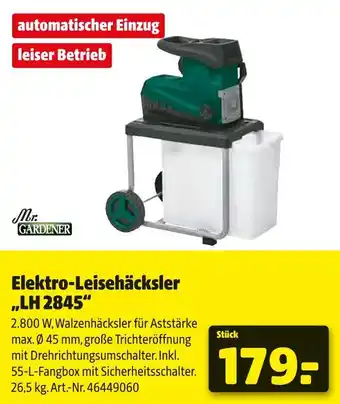 Hagebau Mr. gardener elektro-leisehäcksler „lh 2845“ Angebot