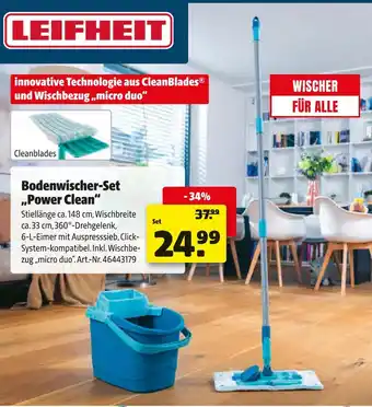 Hagebau Leifheit bodenwischer-set „power clean“ Angebot