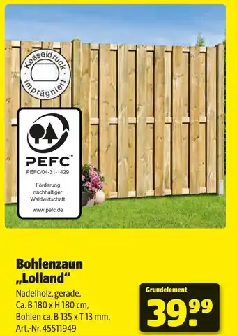 Hagebau Bohlenzaun „lolland“ Angebot