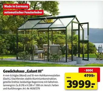 Hagebau Gewächshaus galant iii Angebot