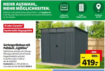 Hagebau Gartengerätehaus mit pultdach „lightline“ Angebot