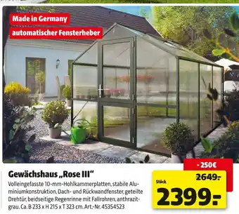 Hagebau Gewächshaus rose iii Angebot