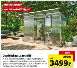 Hagebau Gewächshaus santini ii Angebot