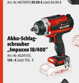 Hagebau Einhell akku-schlagschrauber impaxxo 18/400 Angebot