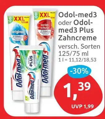 Budni Odol-med3 odol-med3 oder odol-med3 plus zahncreme Angebot