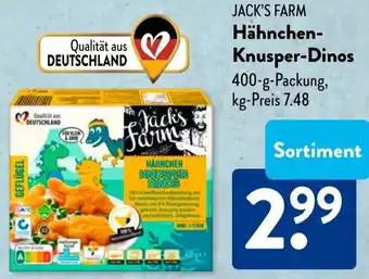 Aldi Süd JACK'S FARM Hähnchen Knusper-Dinos Angebot