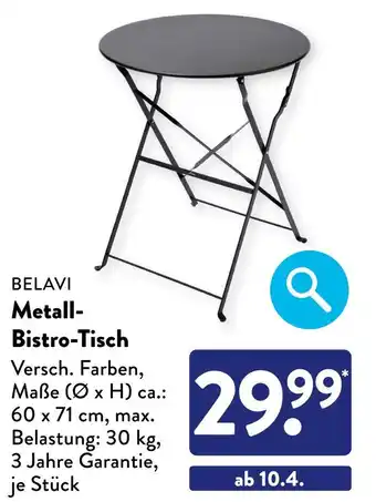 Aldi Süd Belavi metall-bistro-tisch Angebot