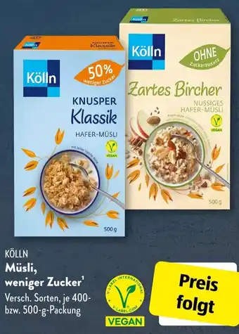 Aldi Süd KÖLLN Müsli, weniger Zucker Angebot