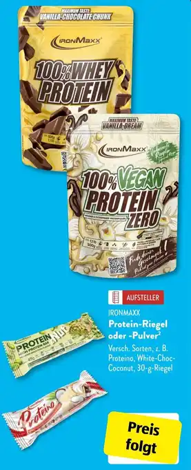 Aldi Süd IRONMAXX Protein-Riegel oder Pulver Angebot