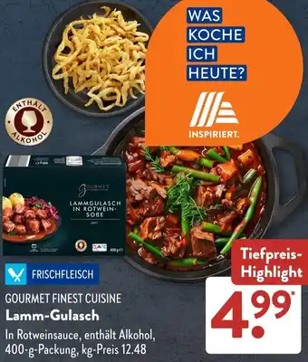 Aldi Süd GOURMET FINEST CUISINE Lamm-Gulasch Angebot