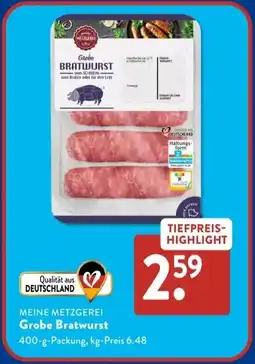 Aldi Süd MEINE METZGEREI Grobe Bratwurst Angebot