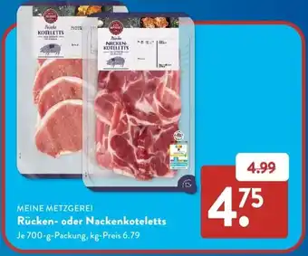 Aldi Süd MEINE METZGEREI Rücken- oder Nackenkoteletts Angebot