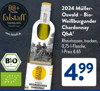 Aldi Süd 2024 Müller- Oswald - Bio Weißburgunder Chardonnay QbA Angebot