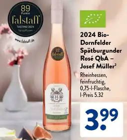 Aldi Süd 2024 Bio- Dornfelder Spätburgunder Rosé QbA - Josef Müller Angebot