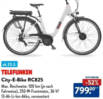 Aldi Süd TELEFUNKEN City-E-Bike RC825 Angebot