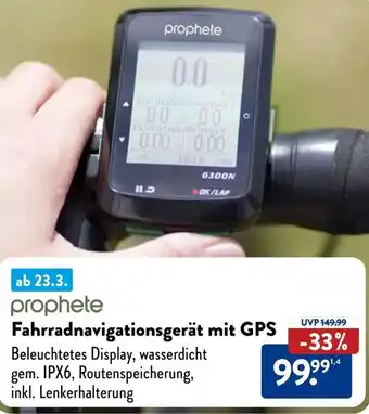 Aldi Süd prophete Fahrradnavigationsgerät mit GPS Angebot