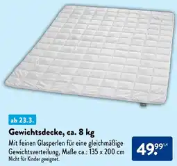 Aldi Süd Gewichtsdecke, ca. 8 kg Angebot