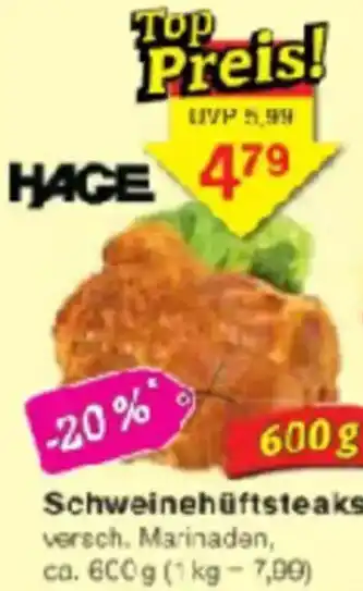 Jawoll HAGE Schweinehüftsteaks Angebot