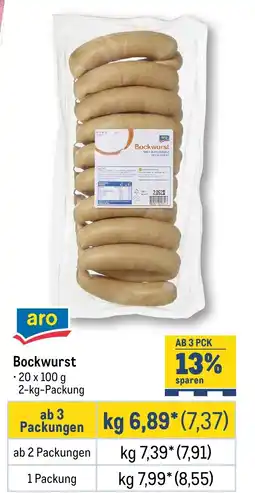 METRO aro Bockwurst Angebot