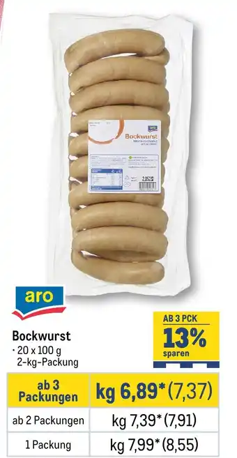 METRO aro Bockwurst Angebot