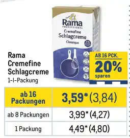 METRO Rama Cremefine Schlagcreme Angebot