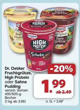 Famila Nord West Dr. Oetker Fruchtgrütze, High Protein oder Sahne Pudding Angebot