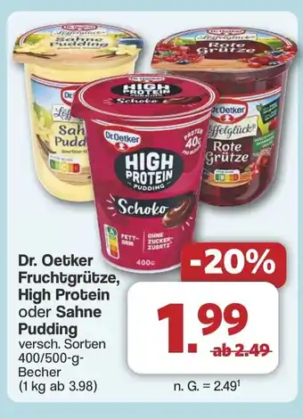 Famila Nord West Dr. Oetker Fruchtgrütze, High Protein oder Sahne Pudding Angebot