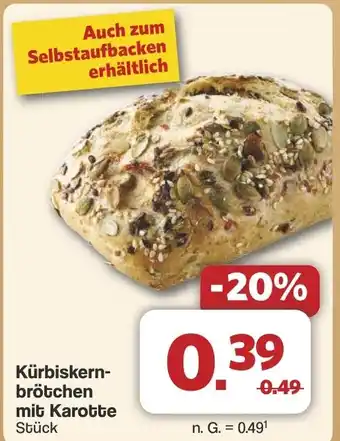 Famila Nord West Kürbiskern- brötchen mit Karotte Angebot