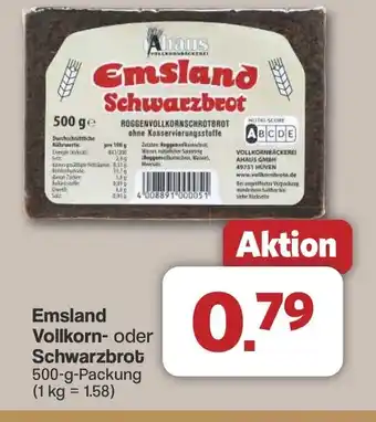 Famila Nord West Emsland Vollkorn- oder Schwarzbrot Angebot