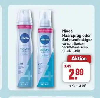 Famila Nord West Nivea Haarspray oder Schaumfestiger Angebot