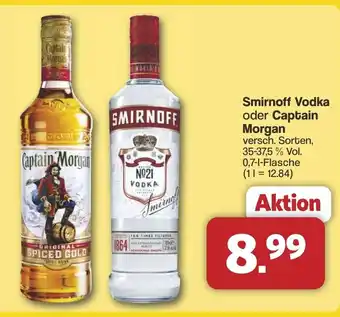 Famila Nord West Smirnoff Vodka oder Captain Morgan Angebot