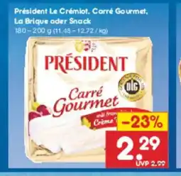 Netto Marken-Discount Président Le Crémiot, Carré Gourmet, La Brique oder Snack Angebot