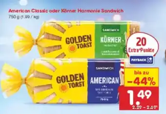 Netto Marken-Discount American Classic oder Körner Harmonie Sandwich Angebot