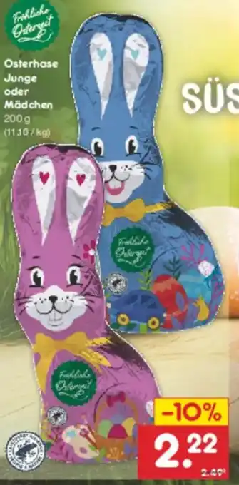 Netto Marken-Discount Osterhase Junge oder Mädchen Angebot