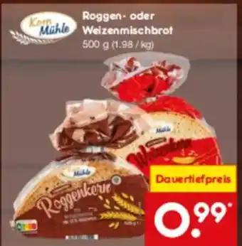 Netto Marken-Discount Roggen- oder Mühle Weizenmischbrot Angebot