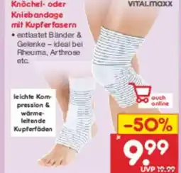 Netto Marken-Discount Knöchel- oder Kniebandage mit Kupferfasern Angebot