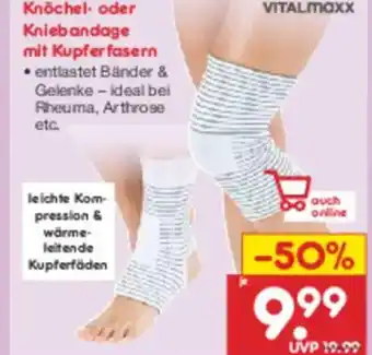 Netto Marken-Discount Knöchel- oder Kniebandage mit Kupferfasern Angebot