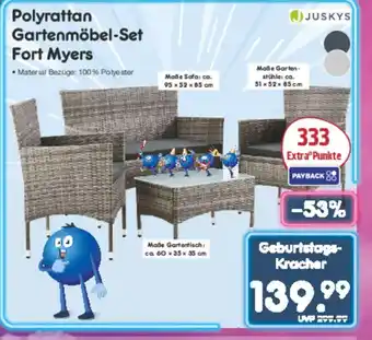 Netto Marken-Discount Polyrattan Gartenmöbel-Set Fort Myers Angebot