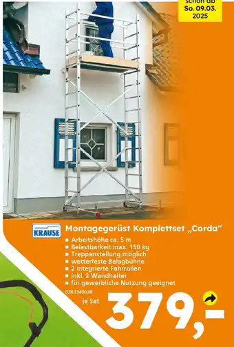 Globus Baumarkt KRAUSE Montagegerüst Komplettset „Corda" Angebot