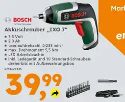 Globus Baumarkt BOSCH Akkuschrauber „IXO 7" Angebot