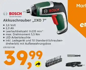 Globus Baumarkt BOSCH Akkuschrauber „IXO 7" Angebot