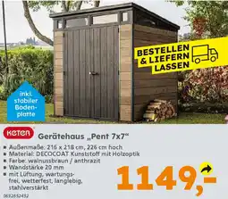 Globus Baumarkt keter Gerätehaus „Pent 7x7" Angebot