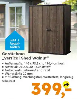 Globus Baumarkt Gerätehaus ,,Vertical Shed Walnut" Angebot