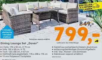 Globus Baumarkt Dining Lounge Set „Dover" Angebot