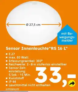 Globus Baumarkt steinel Sensor Innenleuchte“RS 16 L❝ Angebot