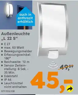 Globus Baumarkt steinel Außenleuchte "L 22 S" Angebot