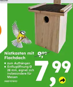 Globus Baumarkt Nistkasten mit Flachdach Angebot