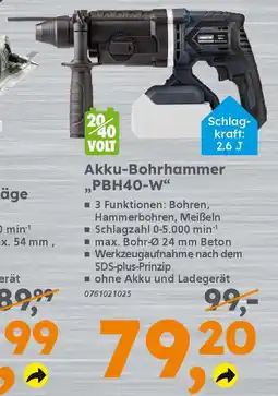 Globus Baumarkt PRIMASTER Akku-Bohrhammer „PBH40-W" Angebot